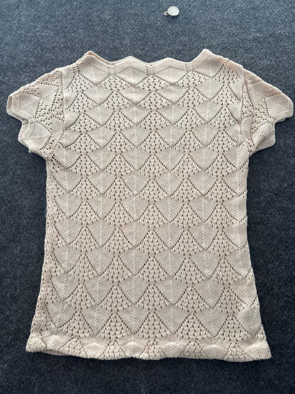 Heritage 1981 Forever 21 Pointelle Knit Shirt Short Sleeve Size M Angora Blend